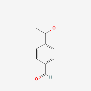 molecular formula C10H12O2 B13326285 4-(1-Methoxyethyl)benzaldehyde 