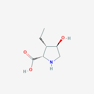 molecular formula C7H13NO3 B13326314 (2S,3S,4R)-3-Ethyl-4-hydroxypyrrolidine-2-carboxylic acid 