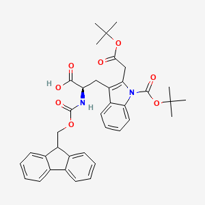 (R)-2-((((9H-Fluoren-9-yl)methoxy)carbonyl)amino)-3-(2-(2-(tert-butoxy)-2-oxoethyl)-1-(tert-butoxycarbonyl)-1H-indol-3-yl)propanoic acid