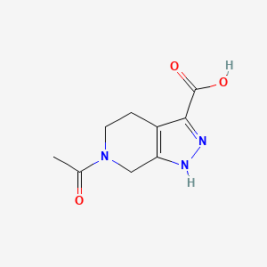 molecular formula C9H11N3O3 B13326357 6-Acetyl-4,5,6,7-tetrahydro-1H-pyrazolo[3,4-c]pyridine-3-carboxylic acid 