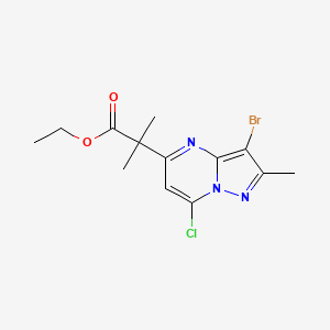 Ethyl 2-(3-bromo-7-chloro-2-methylpyrazolo[1,5-a]pyrimidin-5-yl)-2-methylpropanoate