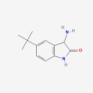 molecular formula C12H16N2O B13326442 3-amino-5-tert-butyl-2,3-dihydro-1H-indol-2-one 