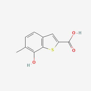 molecular formula C10H8O3S B13326457 7-Hydroxy-6-methyl-1-benzothiophene-2-carboxylic acid 