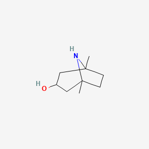 molecular formula C9H17NO B13326463 1,5-Dimethyl-8-azabicyclo[3.2.1]octan-3-ol 