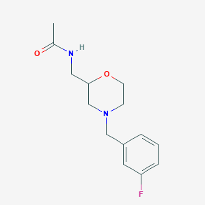 molecular formula C14H19FN2O2 B13326512 N-((4-(3-Fluorobenzyl)morpholin-2-yl)methyl)acetamide 