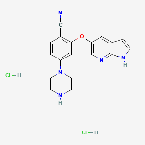 2-((1H-Pyrrolo[2,3-b]pyridin-5-yl)oxy)-4-(piperazin-1-yl)benzonitrile dihydrochloride