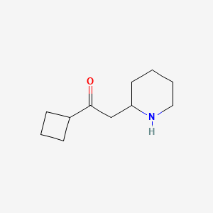 molecular formula C11H19NO B13326542 1-Cyclobutyl-2-(piperidin-2-yl)ethan-1-one 