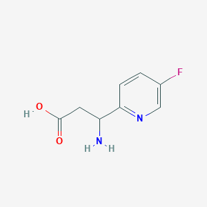 molecular formula C8H9FN2O2 B13326566 3-Amino-3-(5-fluoropyridin-2-yl)propanoic acid 