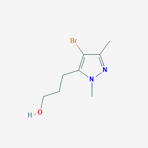 molecular formula C8H13BrN2O B13326586 3-(4-Bromo-1,3-dimethyl-1H-pyrazol-5-YL)propan-1-OL 