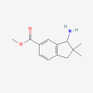 molecular formula C13H17NO2 B13326595 Methyl 3-amino-2,2-dimethyl-2,3-dihydro-1h-indene-5-carboxylate 