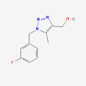 molecular formula C11H12FN3O B13326619 {1-[(3-fluorophenyl)methyl]-5-methyl-1H-1,2,3-triazol-4-yl}methanol 