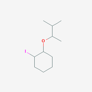 molecular formula C11H21IO B13326621 1-Iodo-2-[(3-methylbutan-2-yl)oxy]cyclohexane 