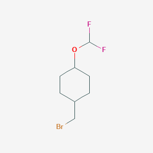 molecular formula C8H13BrF2O B13326622 1-(Bromomethyl)-4-(difluoromethoxy)cyclohexane 