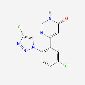 6-(5-Chloro-2-(4-chloro-1H-1,2,3-triazol-1-yl)phenyl)pyrimidin-4(3H)-one