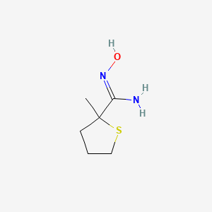 molecular formula C6H12N2OS B13326650 N'-Hydroxy-2-methylthiolane-2-carboximidamide 