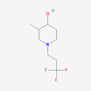 molecular formula C9H16F3NO B13326685 3-Methyl-1-(3,3,3-trifluoropropyl)piperidin-4-ol 