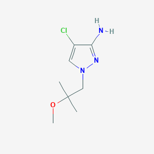 molecular formula C8H14ClN3O B13326687 4-Chloro-1-(2-methoxy-2-methylpropyl)-1H-pyrazol-3-amine 