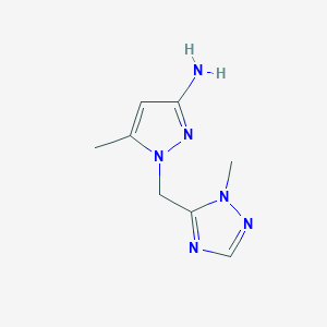 5-Methyl-1-[(1-methyl-1H-1,2,4-triazol-5-yl)methyl]-1H-pyrazol-3-amine