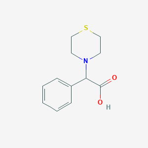 molecular formula C12H15NO2S B13326730 Rac-2-phenyl-2-thiomorpholinoacetic acid 