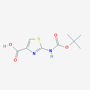 molecular formula C9H12N2O4S B1332677 2-Boc-氨基噻唑-4-羧酸 CAS No. 83673-98-7