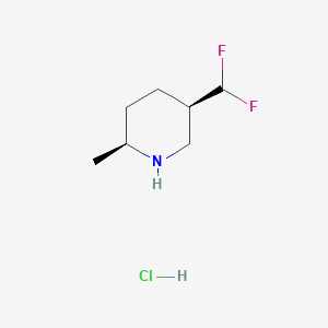 molecular formula C7H14ClF2N B13326782 (2S,5R)-5-(Difluoromethyl)-2-methylpiperidine hydrochloride 