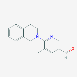 molecular formula C16H16N2O B13326797 6-(3,4-Dihydroisoquinolin-2(1H)-yl)-5-methylnicotinaldehyde 