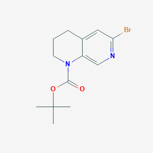 molecular formula C13H17BrN2O2 B13326805 tert-Butyl 6-bromo-3,4-dihydro-1,7-naphthyridine-1(2H)-carboxylate 