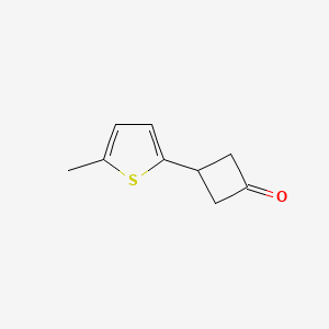 molecular formula C9H10OS B13326815 3-(5-Methylthiophen-2-yl)cyclobutan-1-one 