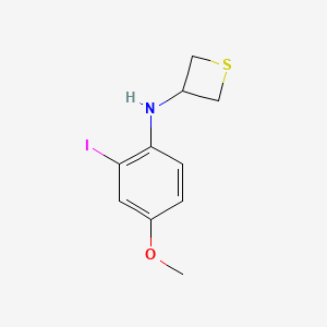 molecular formula C10H12INOS B13326831 N-(2-Iodo-4-methoxyphenyl)thietan-3-amine 