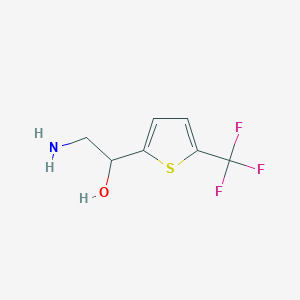 molecular formula C7H8F3NOS B13326834 2-Amino-1-[5-(trifluoromethyl)thiophen-2-yl]ethan-1-ol 