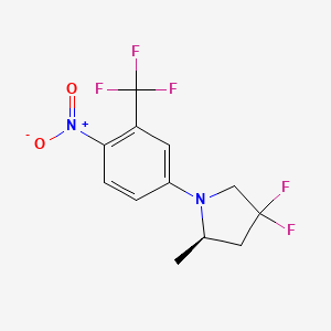 molecular formula C12H11F5N2O2 B13326851 (R)-4,4-Difluoro-2-methyl-1-(4-nitro-3-(trifluoromethyl)phenyl)pyrrolidine 