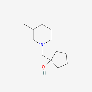 molecular formula C12H23NO B13326860 1-((3-Methylpiperidin-1-yl)methyl)cyclopentan-1-ol 