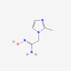 molecular formula C6H10N4O B13326874 (1Z)-N'-Hydroxy-2-(2-methyl-1H-imidazol-1-YL)ethanimidamide 