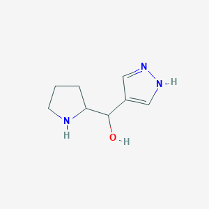 molecular formula C8H13N3O B13326904 (1H-Pyrazol-4-yl)(pyrrolidin-2-yl)methanol 