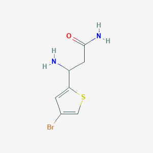 molecular formula C7H9BrN2OS B13326938 3-Amino-3-(4-bromothiophen-2-YL)propanamide 