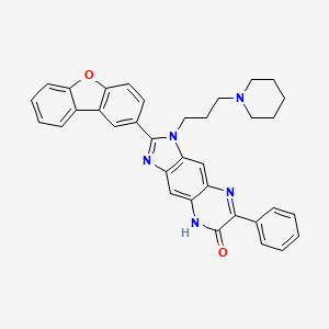 molecular formula C35H31N5O2 B13326955 2-(Dibenzo[b,d]furan-2-yl)-7-phenyl-1-(3-(piperidin-1-yl)propyl)-1,5-dihydro-6H-imidazo[4,5-g]quinoxalin-6-one CAS No. 1265823-05-9