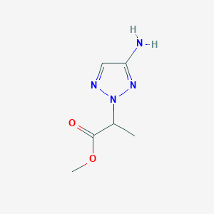 molecular formula C6H10N4O2 B13327027 Methyl 2-(4-amino-2H-1,2,3-triazol-2-yl)propanoate 