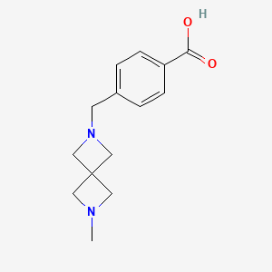 molecular formula C14H18N2O2 B13327055 4-((6-Methyl-2,6-diazaspiro[3.3]heptan-2-yl)methyl)benzoic acid 