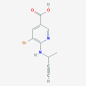 5-Bromo-6-[(but-3-yn-2-yl)amino]pyridine-3-carboxylic acid