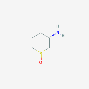 molecular formula C5H11NOS B13327072 Rel-(1R,3S)-3-aminotetrahydro-2H-thiopyran 1-oxide 