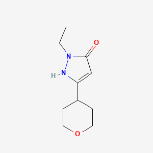 1-Ethyl-3-(oxan-4-YL)-1H-pyrazol-5-OL