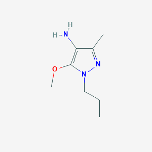 molecular formula C8H15N3O B13327129 5-methoxy-3-methyl-1-propyl-1H-pyrazol-4-amine 