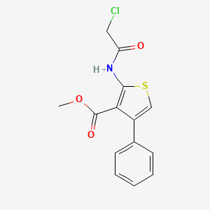 molecular formula C14H12ClNO3S B1332720 2-[(氯乙酰基)氨基]-4-苯硫杂环-3-羧酸甲酯 CAS No. 356568-66-6