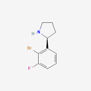 molecular formula C10H11BrFN B13327218 (2S)-2-(2-Bromo-3-fluorophenyl)pyrrolidine CAS No. 1228559-43-0