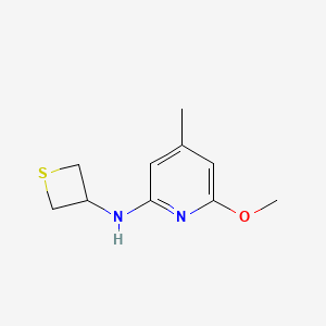 molecular formula C10H14N2OS B13327280 6-Methoxy-4-methyl-N-(thietan-3-yl)pyridin-2-amine 