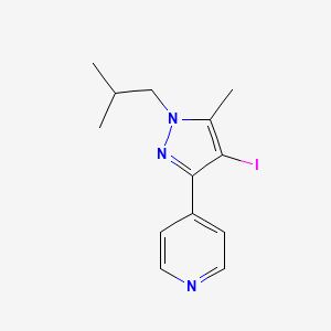 molecular formula C13H16IN3 B13327285 4-(4-iodo-1-isobutyl-5-methyl-1H-pyrazol-3-yl)pyridine 