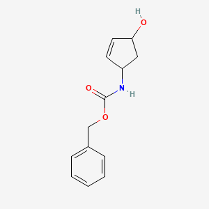 molecular formula C13H15NO3 B13327298 Benzyl (4-hydroxycyclopent-2-en-1-yl)carbamate 