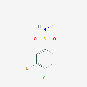 molecular formula C8H9BrClNO2S B13327314 3-Bromo-4-chloro-N-ethylbenzene-1-sulfonamide 