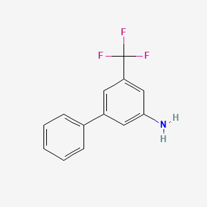 molecular formula C13H10F3N B13327328 3-Amino-5-(trifluoromethyl)biphenyl 