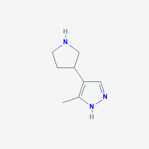 molecular formula C8H13N3 B13327351 3-Methyl-4-(pyrrolidin-3-yl)-1H-pyrazole 